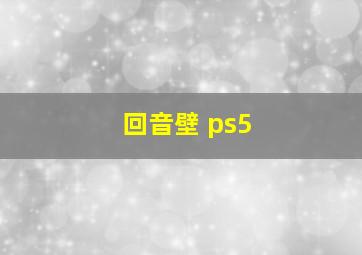 回音壁 ps5